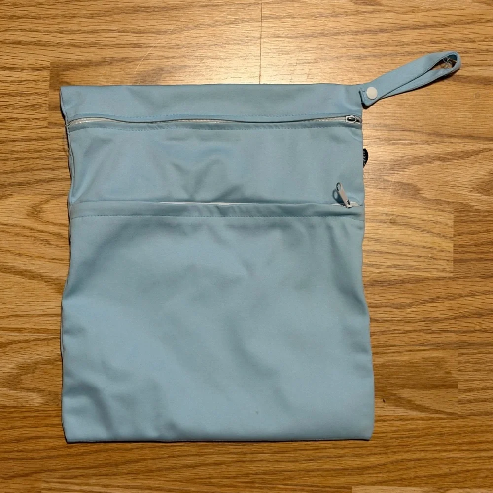Reusable Wet Bag Lot (2) Damero & Planet Wise Cloth Diaper Bags Blue